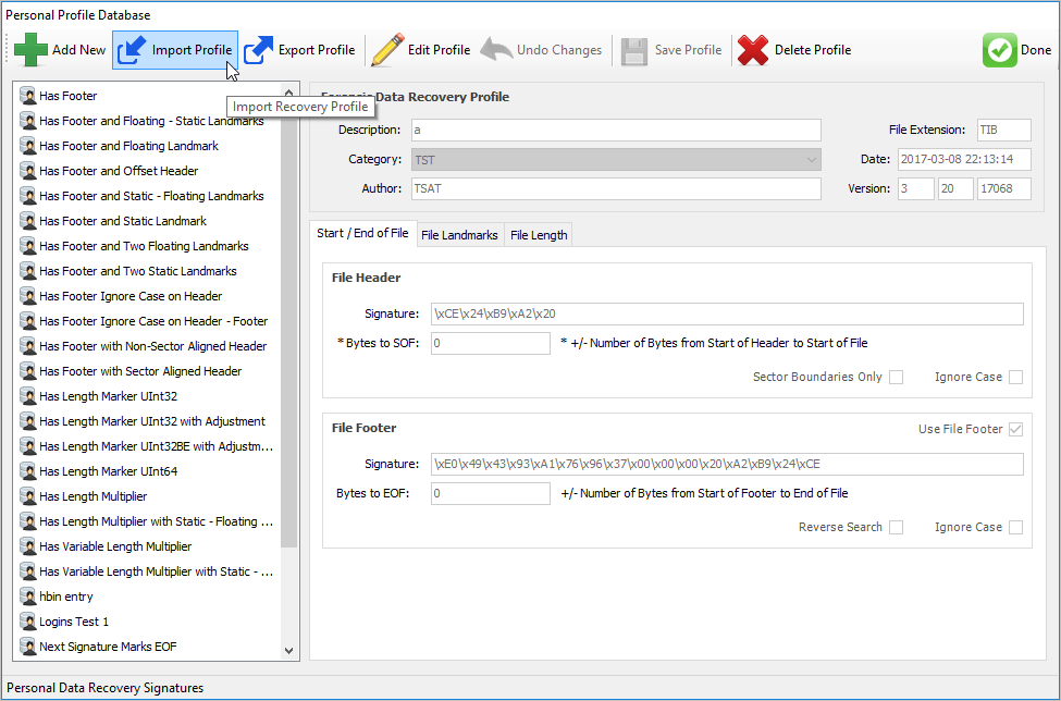 Blade Import Recovery Profile