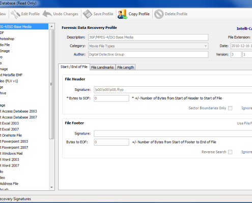 Digital Detective Blade Global Data Recovery Profiles