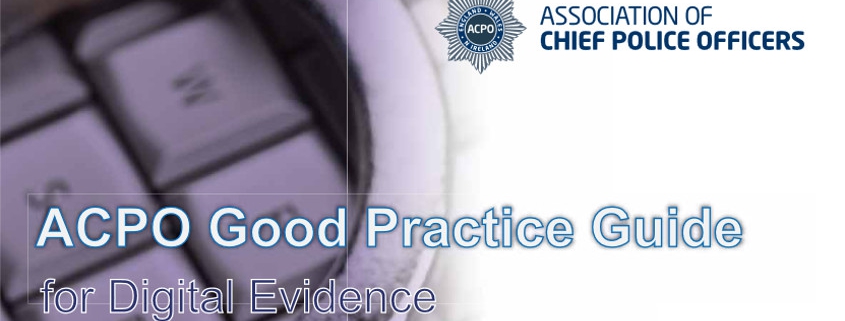 Front page of the ACPO Good Practice Guide for Digital Evidence