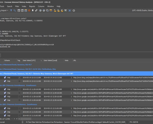 Browser Forensic Analysis Grouping by Search Term in NetAnalysis