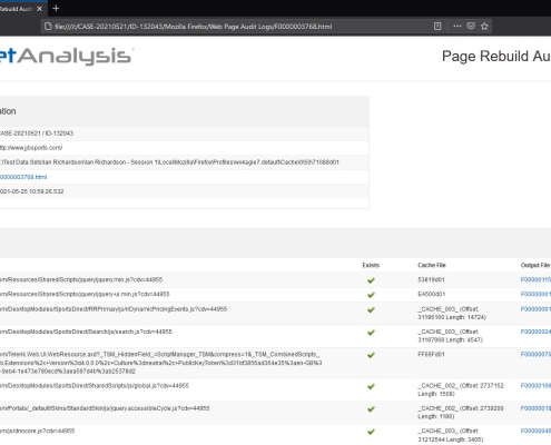Digital Detective NetAnalysis Page Rebuild Audit Log