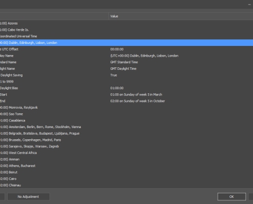 Digital Detective NetAnalysis Time Zone Setting