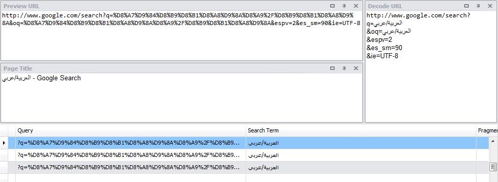 Digital Detective NetAnalysis® showing Arabic language decoding