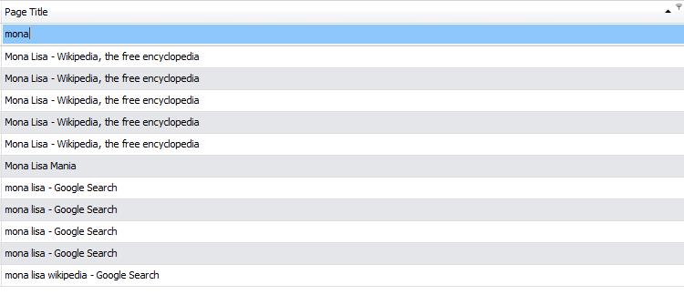 NetAnalysis® v2 Auto Column Filter Row