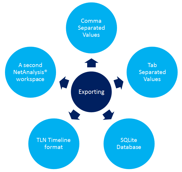 Image showing Digital Detective NetAnalysis® export options