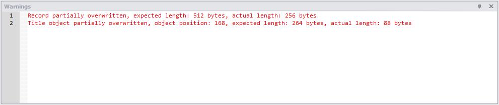 Digital Detective NetAnalysis® showing a warning for a partially overwritten record recovered by HstEx®