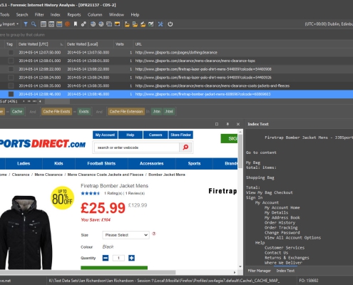 Web Browser Cached Page Rebuilding in NetAnalysis