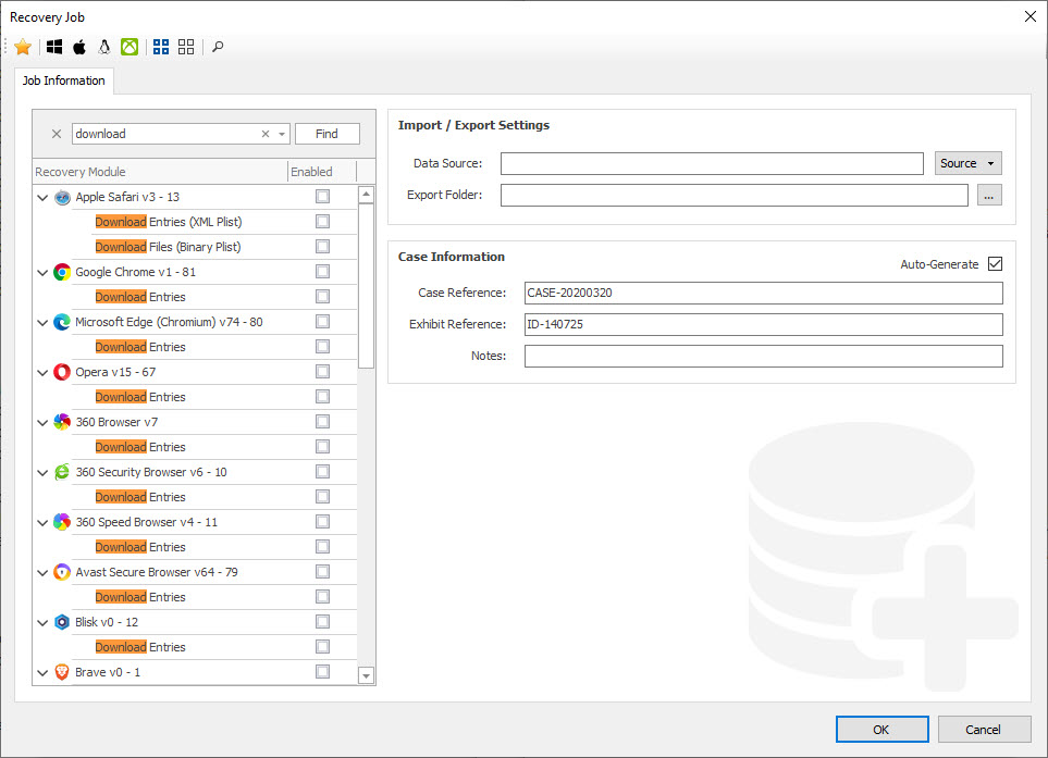 HstEx Add Job Search through Recovery Profile