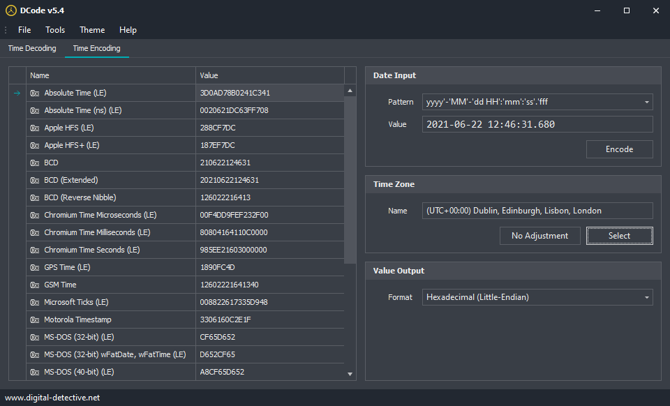 Encoding timestamps with DCode