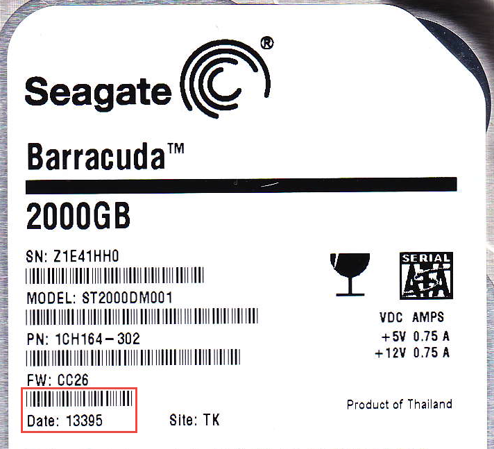 Seagate Hard Disk Label Date Code