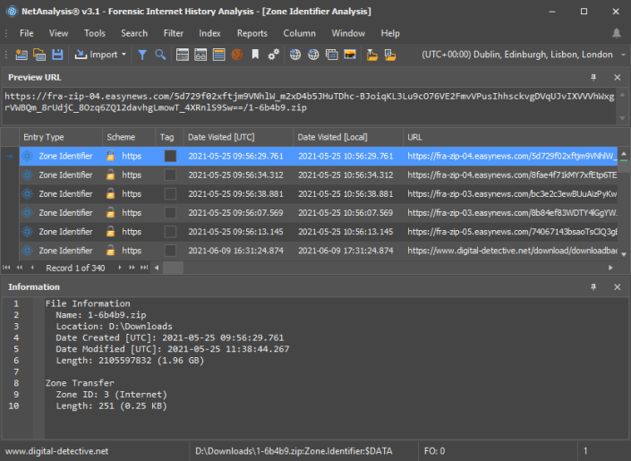 Forensic Analysis of the Zone.Identifier Stream Digital Detective