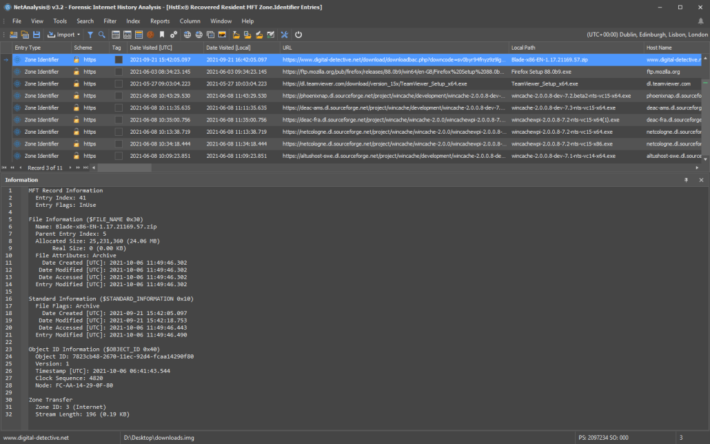 NetAnalysis showing HstEx recovered Zone.Identifier Streams