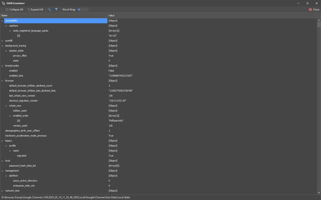 Digital Detective NetAnalysis New JSON Examiner